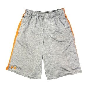 Under Armour basketball sports athletic shorts grey orange YL